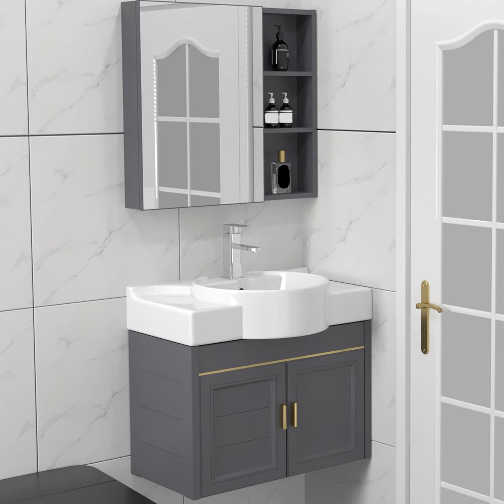 Glam Metal Base Vanity Wall Mount Bath Vanity Set with Soft Close Door Clearhalo 'Bathroom Remodel & Bathroom Fixtures' 'Bathroom Vanities' 'bathroom_vanities' 'Home Improvement' 'home_improvement' 'home_improvement_bathroom_vanities' 1200x1200_8a77ed07-f91c-4536-9192-5374f571143a