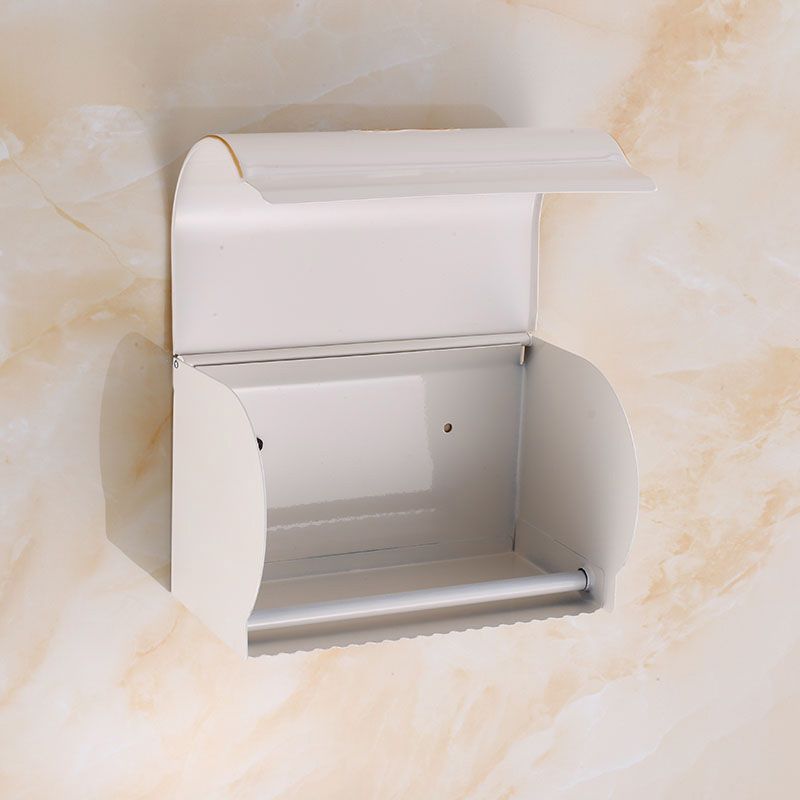Vintage Bathroom Accessory Set Aluminum Paper Holder in White Clearhalo 'Bathroom Hardware Sets' 'Bathroom Hardware' 'Bathroom Remodel & Bathroom Fixtures' 'bathroom_hardware_sets' 'Home Improvement' 'home_improvement' 'home_improvement_bathroom_hardware_sets' 1200x1200_8a7d8381-958c-48f3-80ad-7f05fdbbda42