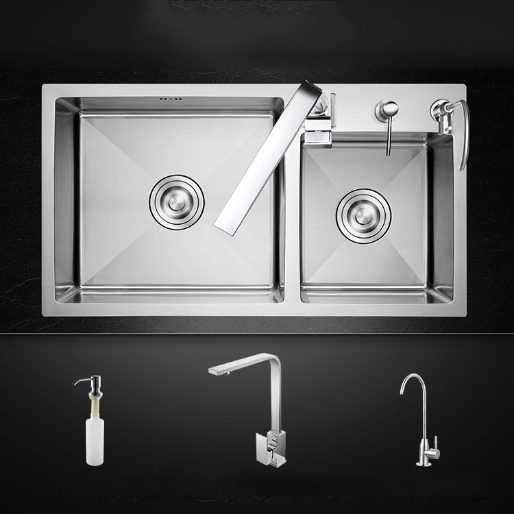 Classic Kitchen Sink Stainless Steel Corrosion Resistant Kitchen Sink with Basket Strainer Clearhalo 'Home Improvement' 'home_improvement' 'home_improvement_kitchen_sinks' 'Kitchen Remodel & Kitchen Fixtures' 'Kitchen Sinks & Faucet Components' 'Kitchen Sinks' 'kitchen_sinks' 1200x1200_8a86ab00-24a2-4f14-9b3e-1083d263c5df