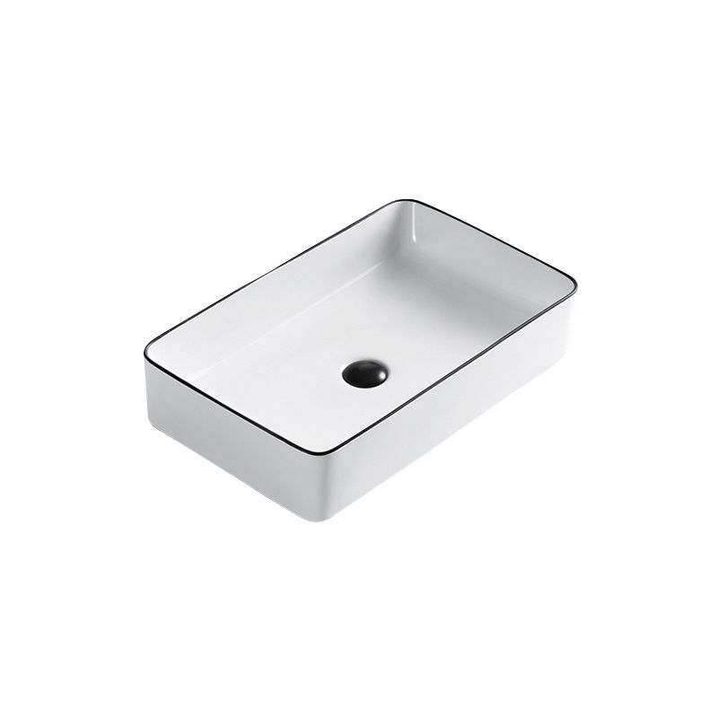 Modern Bathroom Sink Porcelain Pop-Up Drain Rectangular Vessel Sink Clearhalo 'Bathroom Remodel & Bathroom Fixtures' 'Bathroom Sinks & Faucet Components' 'Bathroom Sinks' 'bathroom_sink' 'Home Improvement' 'home_improvement' 'home_improvement_bathroom_sink' 1200x1200_8a8e94ee-fb16-4cca-8f73-a1347da81c5c