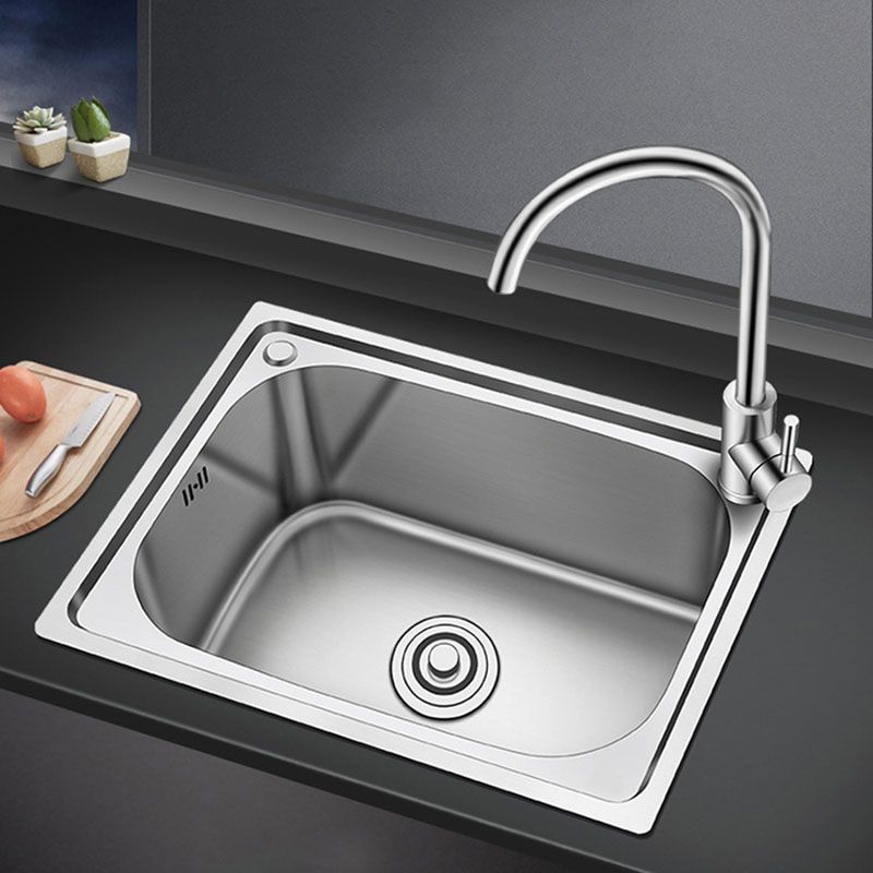 Modern Single Bowl Kitchen Sink Stainless Steel Sink with Basket Strainer Clearhalo 'Home Improvement' 'home_improvement' 'home_improvement_kitchen_sinks' 'Kitchen Remodel & Kitchen Fixtures' 'Kitchen Sinks & Faucet Components' 'Kitchen Sinks' 'kitchen_sinks' 1200x1200_8aa54dc1-3d24-46fa-b219-c26332eaa238