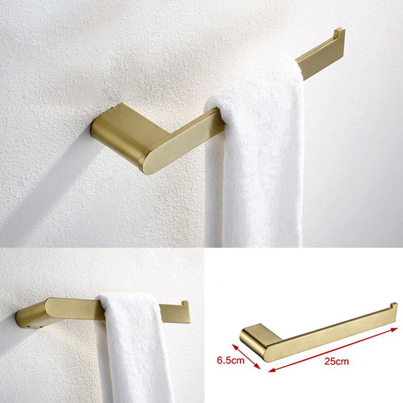Modern Brushed Brass Bathroom Accessories Hardware Set with Towel Bar Clearhalo 'Bathroom Hardware Sets' 'Bathroom Hardware' 'Bathroom Remodel & Bathroom Fixtures' 'bathroom_hardware_sets' 'Home Improvement' 'home_improvement' 'home_improvement_bathroom_hardware_sets' 1200x1200_8aa96201-4a9f-4206-b7a1-afdf29039758
