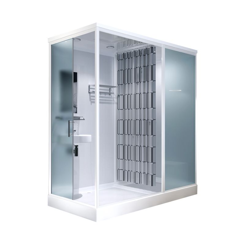 Framed Tempered Glass Shower Stall with Back Wall Panel and Shower Base Clearhalo 'Bathroom Remodel & Bathroom Fixtures' 'Home Improvement' 'home_improvement' 'home_improvement_shower_stalls_enclosures' 'Shower Stalls & Enclosures' 'shower_stalls_enclosures' 'Showers & Bathtubs' 1200x1200_8ab3cd74-ceda-4356-9626-9a5e0e8adff9