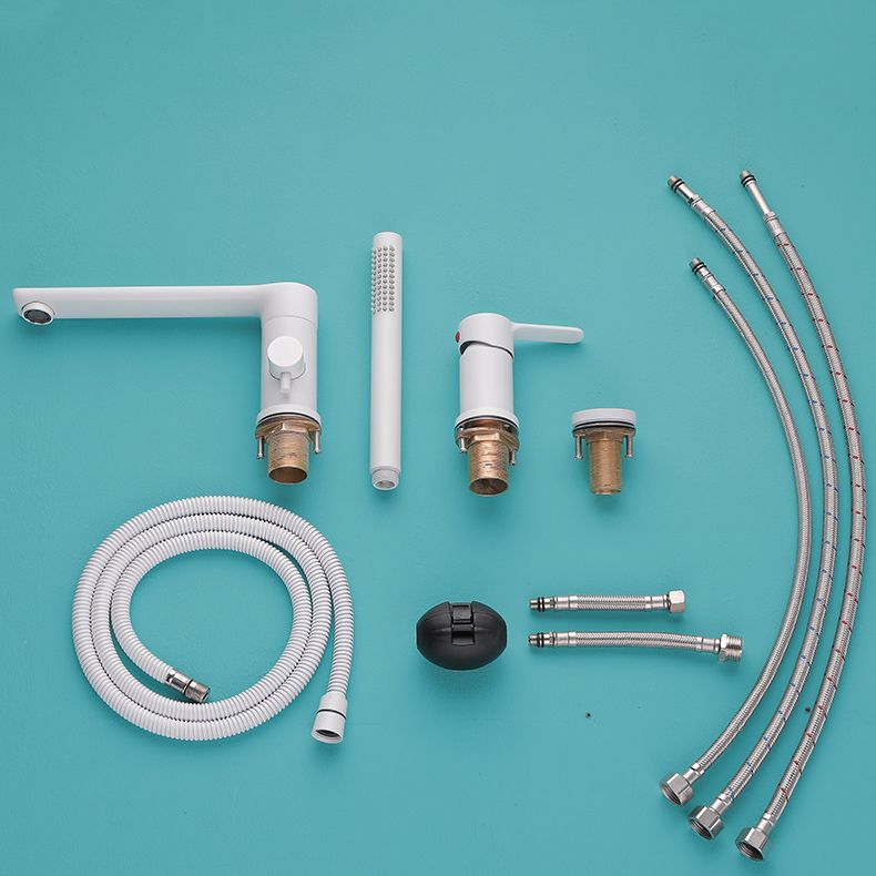 Modern Swivel Bath Faucet Solid Color Deck-Mount Bathroom Faucet Clearhalo 'Bathroom Remodel & Bathroom Fixtures' 'Bathtub Faucets' 'bathtub_faucets' 'Home Improvement' 'home_improvement' 'home_improvement_bathtub_faucets' 1200x1200_8ac1e804-f6fc-43a1-b648-17d07d19afd2