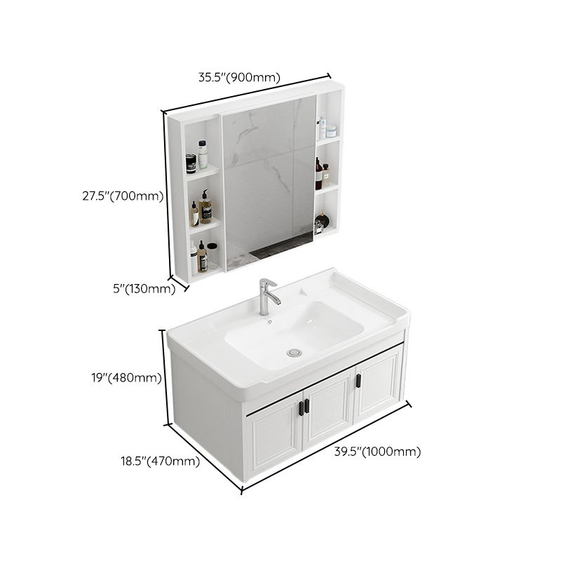Wall Mount Modern White Bathroom Sink Vanity with Doors Sink Clearhalo 'Bathroom Remodel & Bathroom Fixtures' 'Bathroom Vanities' 'bathroom_vanities' 'Home Improvement' 'home_improvement' 'home_improvement_bathroom_vanities' 1200x1200_8adb24b6-5c7e-45f5-bf49-dd2d23bbdbed