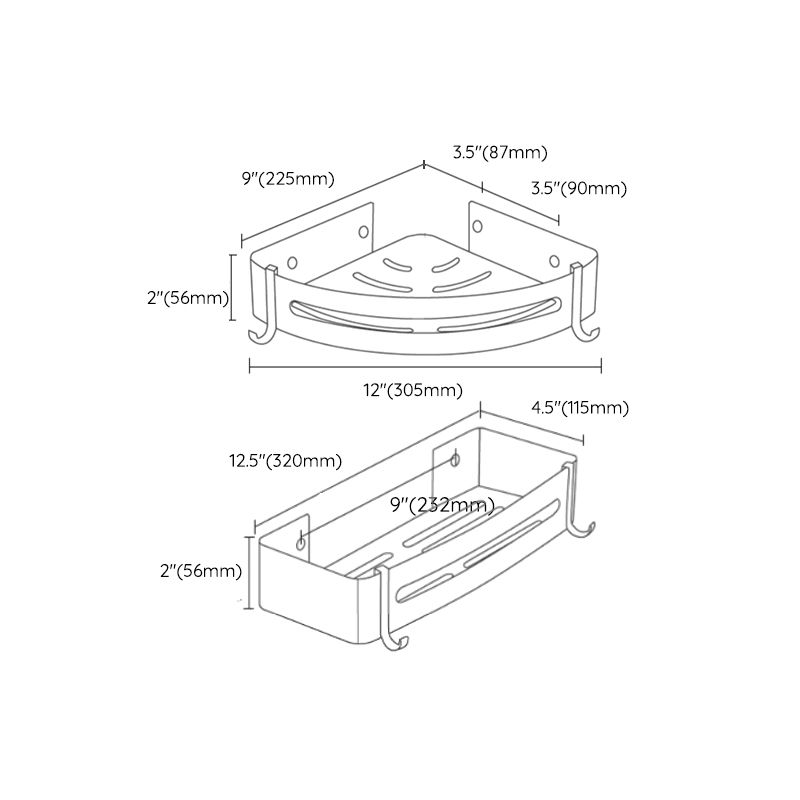 Silver Bathroom Accessory Set Modern Anti-rust 1/2/3 - Piece Bath Shelf Clearhalo 'Bathroom Hardware Sets' 'Bathroom Hardware' 'Bathroom Remodel & Bathroom Fixtures' 'bathroom_hardware_sets' 'Home Improvement' 'home_improvement' 'home_improvement_bathroom_hardware_sets' 1200x1200_8af0258a-02b3-429b-9a89-38cfc98aca24