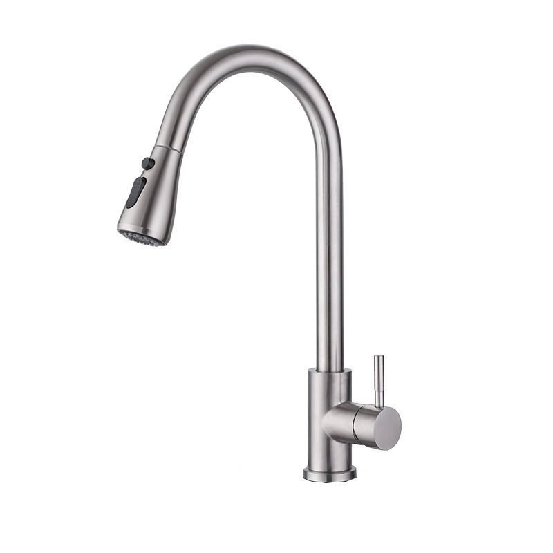 Pulldown Sprayer Bar Prep Kitchen Faucet Contemporary Bridge Faucet Clearhalo 'Home Improvement' 'home_improvement' 'home_improvement_kitchen_faucets' 'Kitchen Faucets' 'Kitchen Remodel & Kitchen Fixtures' 'Kitchen Sinks & Faucet Components' 'kitchen_faucets' 1200x1200_8af097bc-d0d3-41fc-822a-c4e8dcccf31e