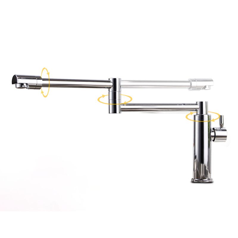 Swivel Spout 3-Function Pot Filler Kitchen Faucet Modern Pot Filler in Polished Chrome Clearhalo 'Home Improvement' 'home_improvement' 'home_improvement_kitchen_faucets' 'Kitchen Faucets' 'Kitchen Remodel & Kitchen Fixtures' 'Kitchen Sinks & Faucet Components' 'kitchen_faucets' 1200x1200_8afcca8f-f696-4fbb-ba46-9c1a70a31b4b