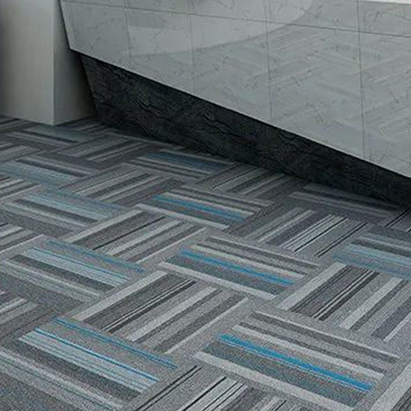 Modern Level Loop Carpet Tiles Stripe Print Interlocking Carpet Floor Tile Clearhalo 'Carpet Tiles & Carpet Squares' 'carpet_tiles_carpet_squares' 'Flooring 'Home Improvement' 'home_improvement' 'home_improvement_carpet_tiles_carpet_squares' Walls and Ceiling' 1200x1200_8afe13d2-38c6-43a8-a398-3c23140d8e27