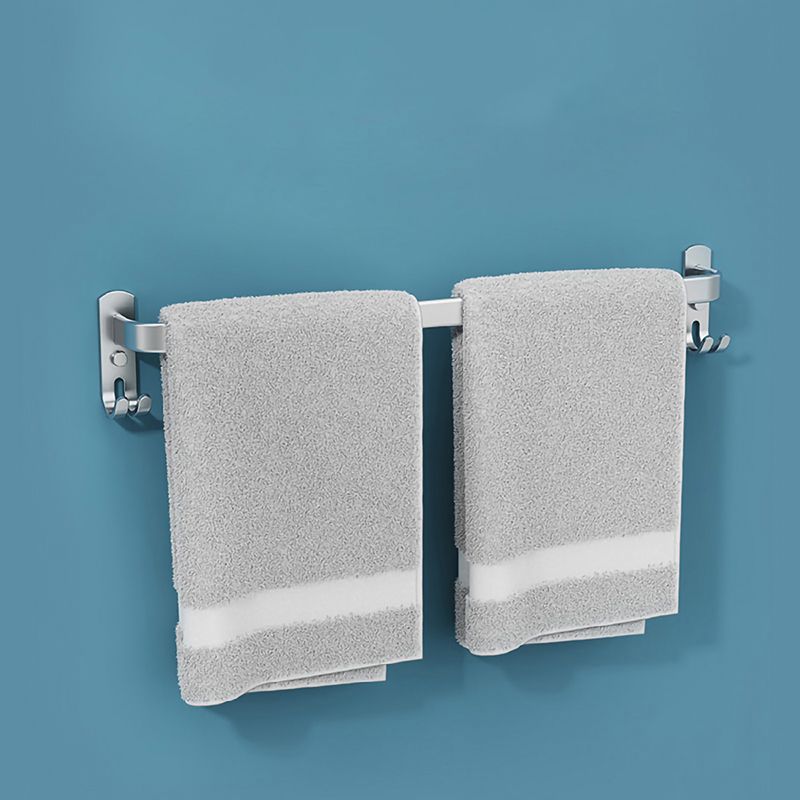 Minimalism Gray Bathroom Accessory Set Contemporary Style Aluminum Towel Bar Clearhalo 'Bathroom Hardware Sets' 'Bathroom Hardware' 'Bathroom Remodel & Bathroom Fixtures' 'bathroom_hardware_sets' 'Home Improvement' 'home_improvement' 'home_improvement_bathroom_hardware_sets' 1200x1200_8b0a05b0-6955-4fa8-8ee8-b6583e3efc65