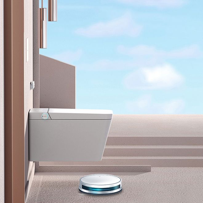 Elongated Wall Mounted Bidet White Wall Hung Toilet Set with Heated Seat Clearhalo 'Bathroom Remodel & Bathroom Fixtures' 'Bidets' 'Home Improvement' 'home_improvement' 'home_improvement_bidets' 'Toilets & Bidets' 1200x1200_8b2d694a-8251-471e-b072-64d428cb0fc5