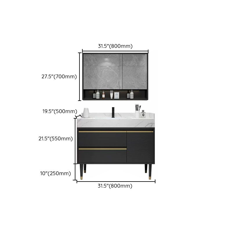 Faucet Included Freestanding Sink Vanity with Mirror Doors Drawers for Bathroom Clearhalo 'Bathroom Remodel & Bathroom Fixtures' 'Bathroom Vanities' 'bathroom_vanities' 'Home Improvement' 'home_improvement' 'home_improvement_bathroom_vanities' 1200x1200_8b2fac89-066b-447d-9933-64453d220b26