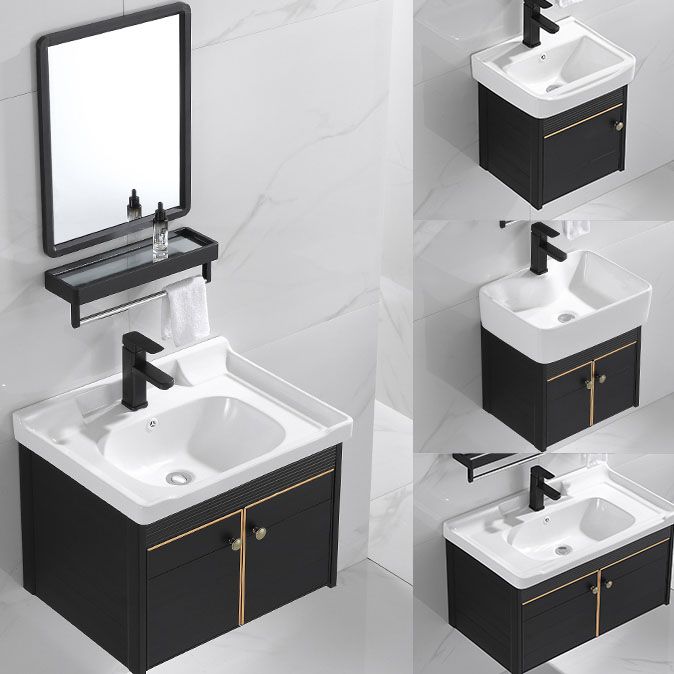 Modern Metal Wall Mount Sink Vanity Single Sink with Doors for Bathroom Clearhalo 'Bathroom Remodel & Bathroom Fixtures' 'Bathroom Vanities' 'bathroom_vanities' 'Home Improvement' 'home_improvement' 'home_improvement_bathroom_vanities' 1200x1200_8b39065b-5a1b-43f7-b151-0a4c2c38e555