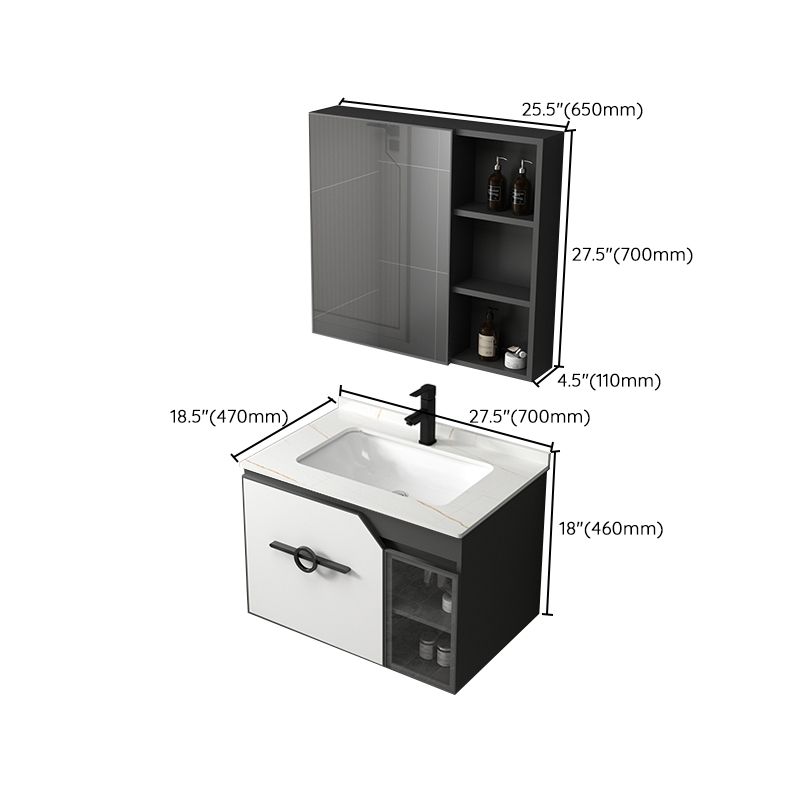 Modern Single Sink Vanity Metal Base Rectangular Wall Mount Vanity Set Clearhalo 'Bathroom Remodel & Bathroom Fixtures' 'Bathroom Vanities' 'bathroom_vanities' 'Home Improvement' 'home_improvement' 'home_improvement_bathroom_vanities' 1200x1200_8b40128a-b932-4185-8826-b0f6aa1aa7d1