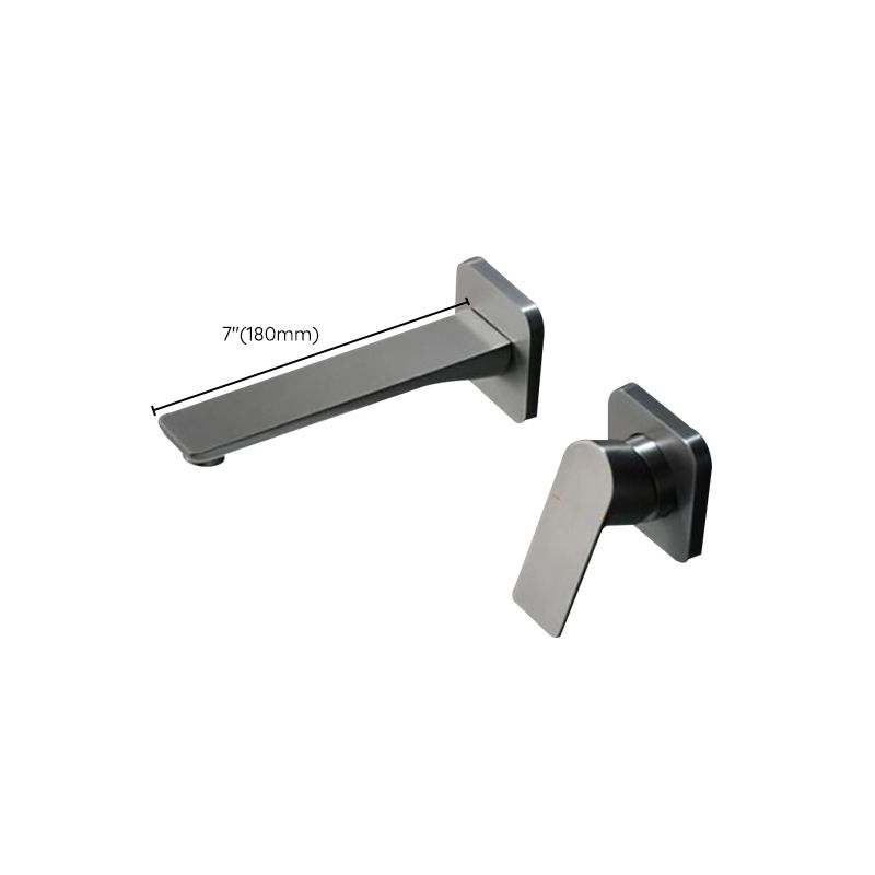 Modern Bathtub Faucet Copper Fixed Lever Handle Wall Mounted Bathroom Faucet Clearhalo 'Bathroom Remodel & Bathroom Fixtures' 'Bathtub Faucets' 'bathtub_faucets' 'Home Improvement' 'home_improvement' 'home_improvement_bathtub_faucets' 1200x1200_8b43a8a8-d859-4e01-b9a1-16854eae729f