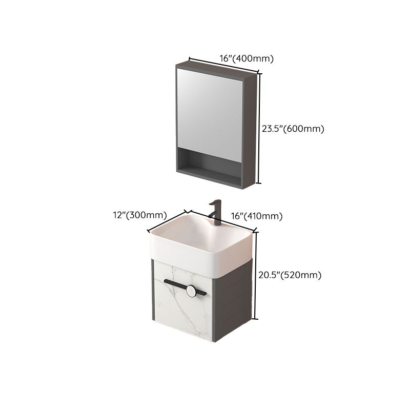 Modern Wall Mount Sink Vanity Gray Metal Base Single-Sink Rectangular Vanity Set Clearhalo 'Bathroom Remodel & Bathroom Fixtures' 'Bathroom Vanities' 'bathroom_vanities' 'Home Improvement' 'home_improvement' 'home_improvement_bathroom_vanities' 1200x1200_8b621577-c17c-45b3-9927-037d50f84381