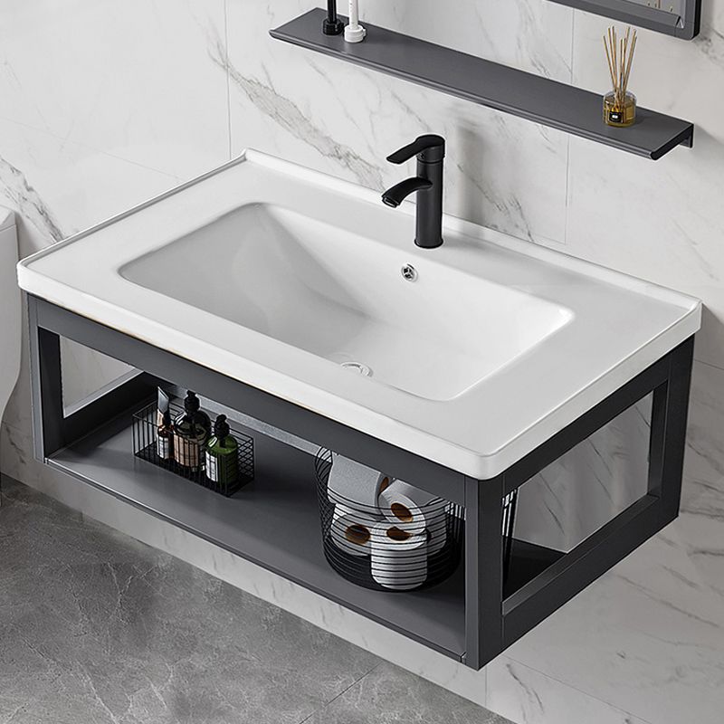 Bathroom Sink Vanity Rectangular Sink Storage Shelf Sink Vanity Clearhalo 'Bathroom Remodel & Bathroom Fixtures' 'Bathroom Vanities' 'bathroom_vanities' 'Home Improvement' 'home_improvement' 'home_improvement_bathroom_vanities' 1200x1200_8b7eee65-9246-431d-821b-4e8a80ad5f83