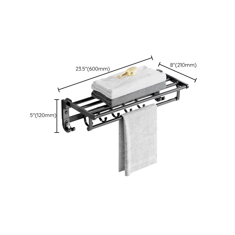 Modern Aluminum Bathroom Accessory Set Matte Black Bath Shelf/Towel Bar/Paper Holder Clearhalo 'Bathroom Hardware Sets' 'Bathroom Hardware' 'Bathroom Remodel & Bathroom Fixtures' 'bathroom_hardware_sets' 'Home Improvement' 'home_improvement' 'home_improvement_bathroom_hardware_sets' 1200x1200_8b80bbcd-c288-448b-ac8d-2f3b39dd012f