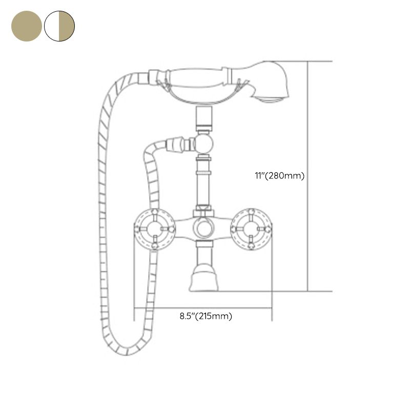 Traditional Floor Mounted Metal Freestanding Tub Filler Double Handles Bathtub Faucet Clearhalo 'Bathroom Remodel & Bathroom Fixtures' 'Bathtub Faucets' 'bathtub_faucets' 'Home Improvement' 'home_improvement' 'home_improvement_bathtub_faucets' 1200x1200_8b87a60e-981e-4b76-ba35-4c3d9e6d1c72