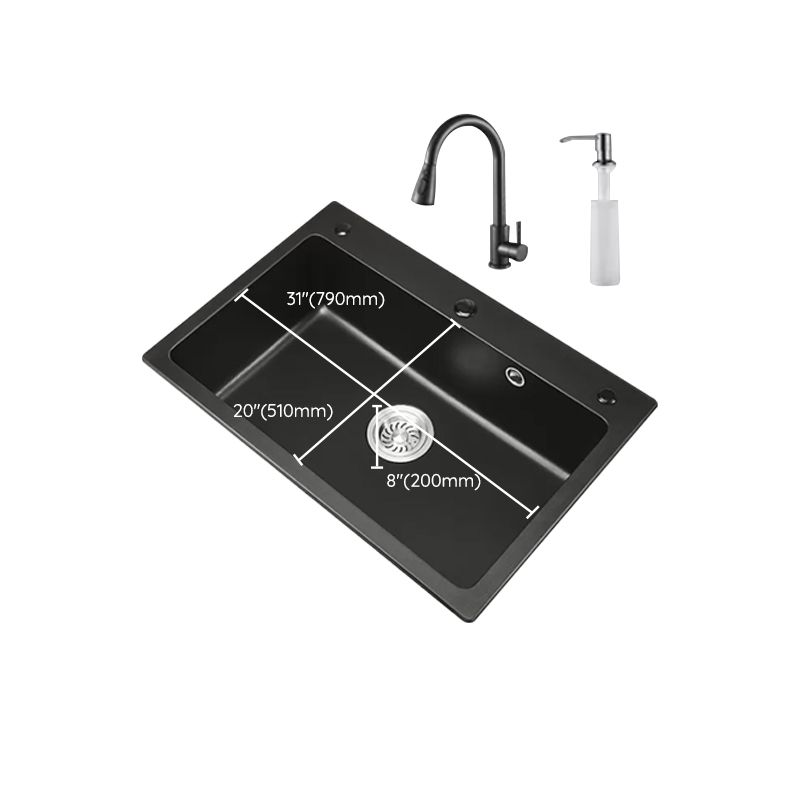 Modern Kitchen Sink White Pull-out Faucet Rectangular Anti-spill Kitchen Sink Clearhalo 'Home Improvement' 'home_improvement' 'home_improvement_kitchen_sinks' 'Kitchen Remodel & Kitchen Fixtures' 'Kitchen Sinks & Faucet Components' 'Kitchen Sinks' 'kitchen_sinks' 1200x1200_8b93bcf0-363b-4dbf-a20d-c716cdf77ab1