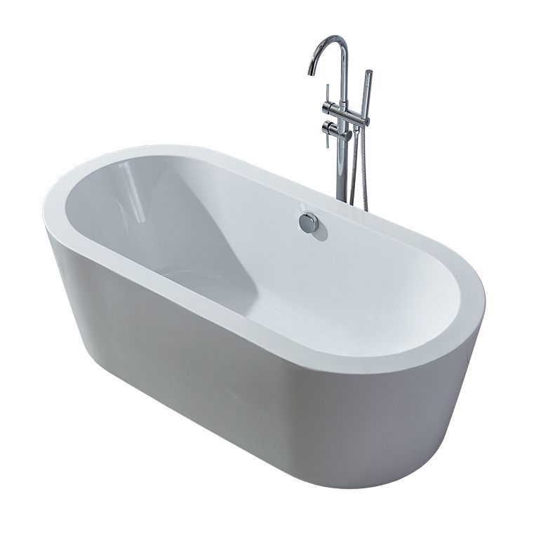 Modern Oval Stand Alone Bath Back to Wall Acrylic Soaking Bathtub Clearhalo 'Bathroom Remodel & Bathroom Fixtures' 'Bathtubs' 'Home Improvement' 'home_improvement' 'home_improvement_bathtubs' 'Showers & Bathtubs' 1200x1200_8b9ec4d1-d902-40ba-906b-1cda46943e48