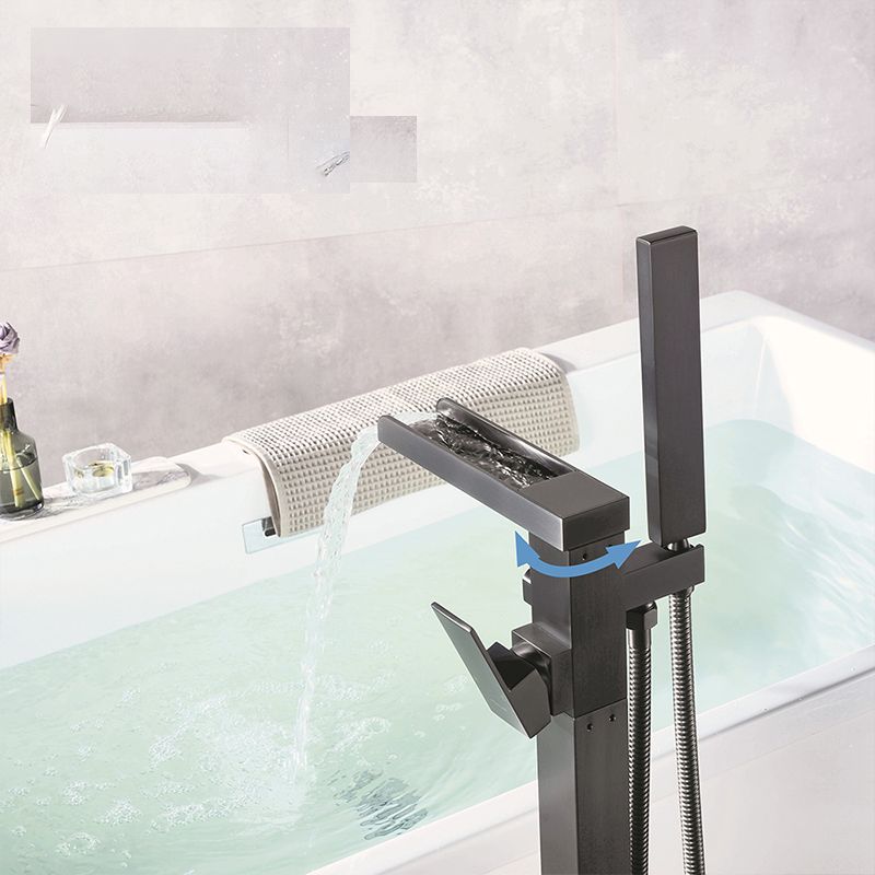 Modern Bathroom Faucet Floor Standing Handheld Shower Head Faucet Clearhalo 'Bathroom Remodel & Bathroom Fixtures' 'Bathtub Faucets' 'bathtub_faucets' 'Home Improvement' 'home_improvement' 'home_improvement_bathtub_faucets' 1200x1200_8bbf17ce-f7f7-4a86-a701-7d599bd80133