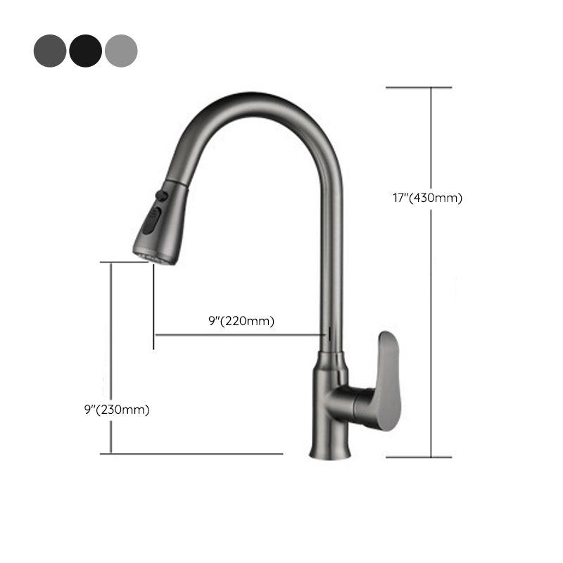 Modern 1-Handle Faucets Pull down Copper with Water Dispenser Standard Kitchen Faucets Clearhalo 'Home Improvement' 'home_improvement' 'home_improvement_kitchen_faucets' 'Kitchen Faucets' 'Kitchen Remodel & Kitchen Fixtures' 'Kitchen Sinks & Faucet Components' 'kitchen_faucets' 1200x1200_8bf4e680-4879-4928-9143-ca1b2549b53c