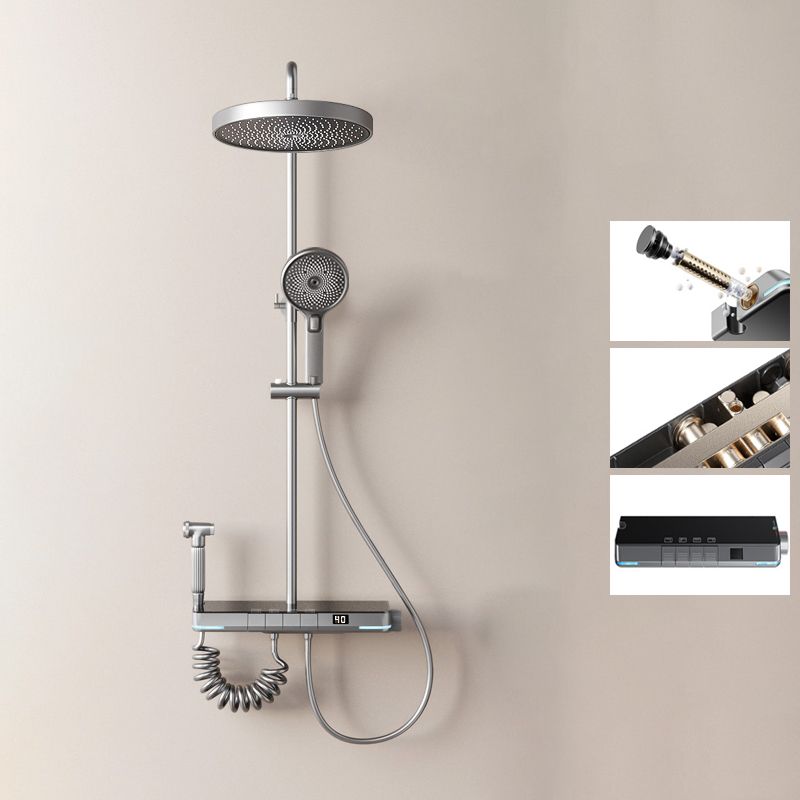 Modern Shower System Brass Slide Bar Included Wall Mounted Shower Set Clearhalo 'Bathroom Remodel & Bathroom Fixtures' 'Home Improvement' 'home_improvement' 'home_improvement_shower_faucets' 'Shower Faucets & Systems' 'shower_faucets' 'Showers & Bathtubs Plumbing' 'Showers & Bathtubs' 1200x1200_8bfeba63-a557-46a1-9ca6-90cd49904f17