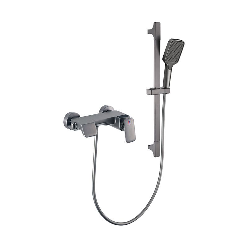 Modern Shower Set Solid Color Wall Mounted Slide Bar Included Shower Combo Clearhalo 'Bathroom Remodel & Bathroom Fixtures' 'Home Improvement' 'home_improvement' 'home_improvement_shower_faucets' 'Shower Faucets & Systems' 'shower_faucets' 'Showers & Bathtubs Plumbing' 'Showers & Bathtubs' 1200x1200_8c1ba46c-6309-4fda-ac73-05f06a758368