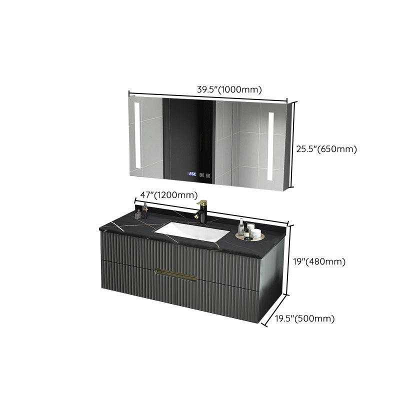 Wall Mount Faucet Included Sink Vanity with Drawers Mirror for Bathroom Clearhalo 'Bathroom Remodel & Bathroom Fixtures' 'Bathroom Vanities' 'bathroom_vanities' 'Home Improvement' 'home_improvement' 'home_improvement_bathroom_vanities' 1200x1200_8c257ceb-8012-4baa-8ae4-e279ad05df22