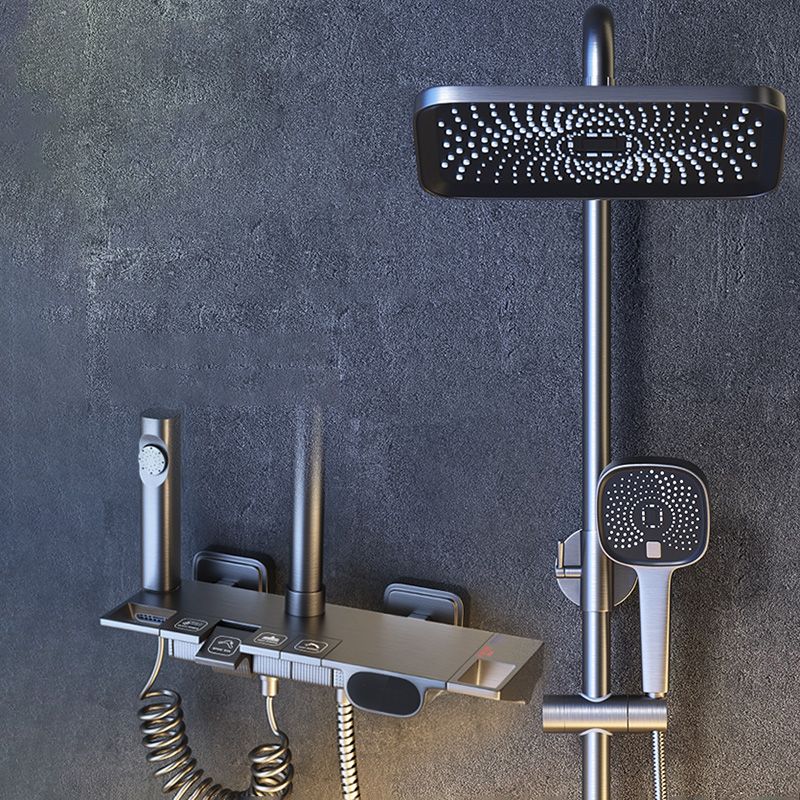 Grey Shower Set Shower Arm Wall Mounted Adjustable Spray Pattern Shower Hose Shower Set Clearhalo 'Bathroom Remodel & Bathroom Fixtures' 'Home Improvement' 'home_improvement' 'home_improvement_shower_faucets' 'Shower Faucets & Systems' 'shower_faucets' 'Showers & Bathtubs Plumbing' 'Showers & Bathtubs' 1200x1200_8c28dbdd-fc2b-496c-8ffb-1df91b3c15c6