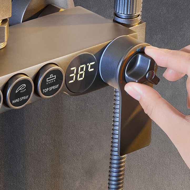 Modern Shower System Rectangle Handle Lever Wall Mounted Copper Shower System Clearhalo 'Bathroom Remodel & Bathroom Fixtures' 'Home Improvement' 'home_improvement' 'home_improvement_shower_faucets' 'Shower Faucets & Systems' 'shower_faucets' 'Showers & Bathtubs Plumbing' 'Showers & Bathtubs' 1200x1200_8c406288-a20b-49f1-bff6-a2e6a7847a22