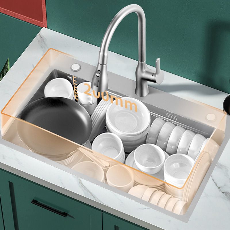 Stainless Steel Kitchen Sink Contemporary Kitchen Sink with Drain Assembly Clearhalo 'Home Improvement' 'home_improvement' 'home_improvement_kitchen_sinks' 'Kitchen Remodel & Kitchen Fixtures' 'Kitchen Sinks & Faucet Components' 'Kitchen Sinks' 'kitchen_sinks' 1200x1200_8c540390-4af2-4ef9-8861-850b64feb4d5