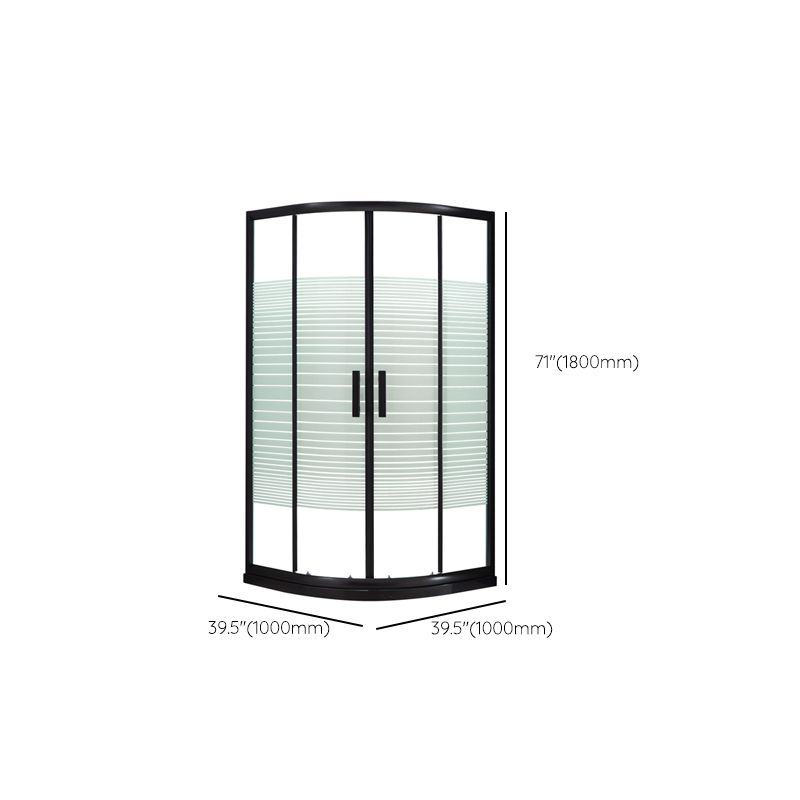 Tempered Glass Shower Enclosure Black Double Sliding Door Shower Kit Clearhalo 'Bathroom Remodel & Bathroom Fixtures' 'Home Improvement' 'home_improvement' 'home_improvement_shower_stalls_enclosures' 'Shower Stalls & Enclosures' 'shower_stalls_enclosures' 'Showers & Bathtubs' 1200x1200_8c65aeca-5327-4929-9d34-cefc86353317