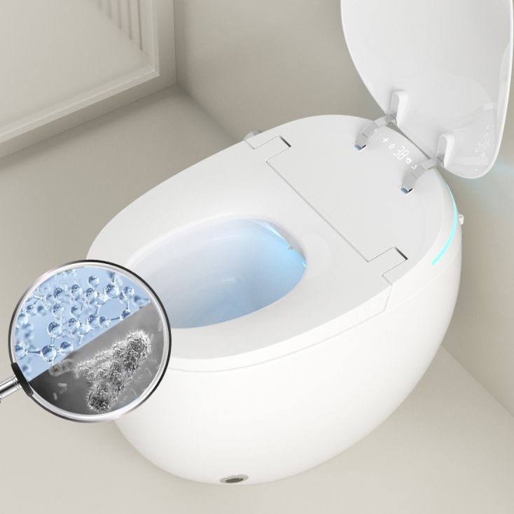 Contemporary Smart Bidet White Ceramic Round Dryer Floor Mount Bidet Clearhalo 'Bathroom Remodel & Bathroom Fixtures' 'Bidets' 'Home Improvement' 'home_improvement' 'home_improvement_bidets' 'Toilets & Bidets' 1200x1200_8c7c09f2-94e0-488c-98aa-902bcd8c6f18