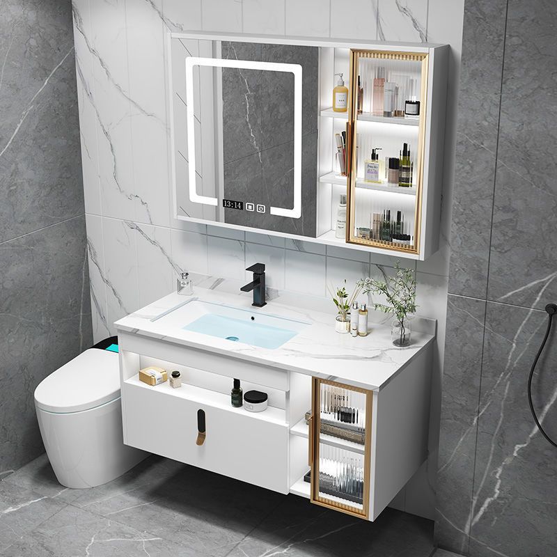 Gorgeous Sink Vanity Wall-Mounted Bathroom Vanity Cabinet with Mirror Cabinet Clearhalo 'Bathroom Remodel & Bathroom Fixtures' 'Bathroom Vanities' 'bathroom_vanities' 'Home Improvement' 'home_improvement' 'home_improvement_bathroom_vanities' 1200x1200_8c9287de-12bb-4d5d-ad8a-d6198396ea97