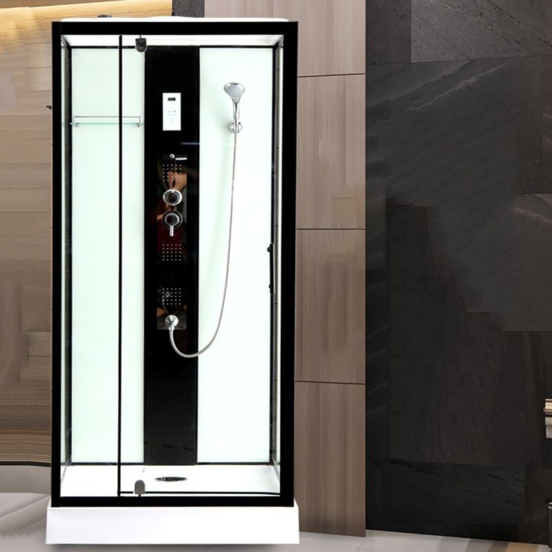 Modern Shower Stall Black Framed Shower Head Drainer Shower Stall Clearhalo 'Bathroom Remodel & Bathroom Fixtures' 'Home Improvement' 'home_improvement' 'home_improvement_shower_stalls_enclosures' 'Shower Stalls & Enclosures' 'shower_stalls_enclosures' 'Showers & Bathtubs' 1200x1200_8cd81ad0-3ce7-436f-950d-34a5f3d8d348