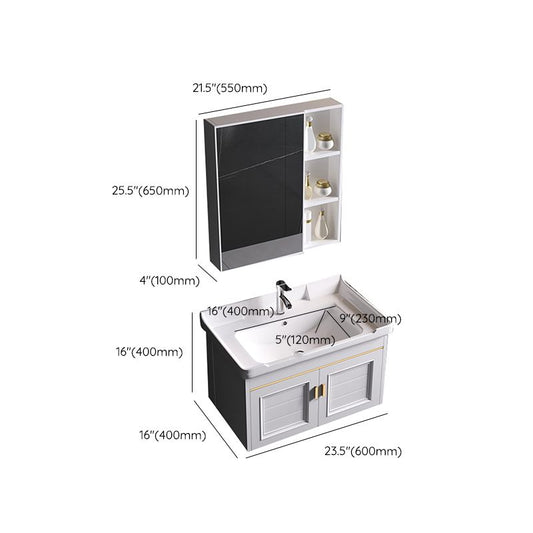 Wall Mounted Sink Vanity Contemporary Metal Bathroom Sink Vanity Clearhalo 'Bathroom Remodel & Bathroom Fixtures' 'Bathroom Vanities' 'bathroom_vanities' 'Home Improvement' 'home_improvement' 'home_improvement_bathroom_vanities' 1200x1200_8cfd98a0-f068-43ad-b7b4-df77659098f8