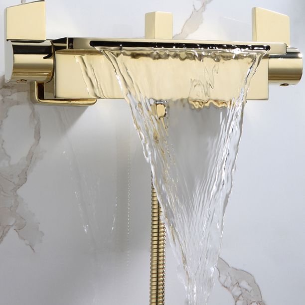 Modern Tub Faucet Trim Copper with Diverter and Hose Wall Mounted Bath Filler Clearhalo 'Bathroom Remodel & Bathroom Fixtures' 'Bathtub Faucets' 'bathtub_faucets' 'Home Improvement' 'home_improvement' 'home_improvement_bathtub_faucets' 1200x1200_8cfdb1f9-8d0f-4f13-827c-9aede51cd896