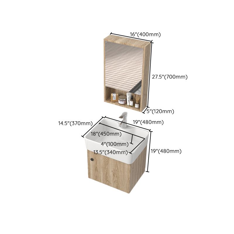 Wall Mount Rectangular Bathroom Vanity Mid-Century Modern Single-Sink Vanity Set Clearhalo 'Bathroom Remodel & Bathroom Fixtures' 'Bathroom Vanities' 'bathroom_vanities' 'Home Improvement' 'home_improvement' 'home_improvement_bathroom_vanities' 1200x1200_8d026e71-c7b0-4387-9a99-033e35e203ee