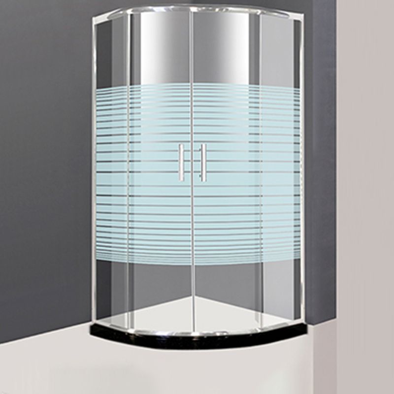 Silver Rounded Shower Stall Clear Tempered Glass Shower Stall with Door Handles Clearhalo 'Bathroom Remodel & Bathroom Fixtures' 'Home Improvement' 'home_improvement' 'home_improvement_shower_stalls_enclosures' 'Shower Stalls & Enclosures' 'shower_stalls_enclosures' 'Showers & Bathtubs' 1200x1200_8d0befb4-039c-4a24-bffd-2ebaa208d5ed