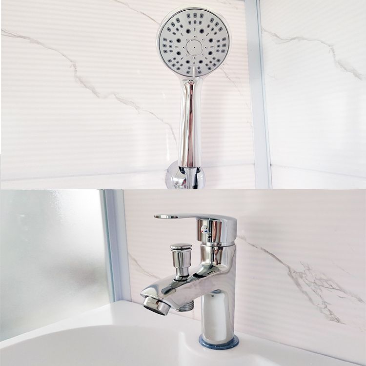 White Rectangle Shower Stall with Shower Base Tempered Glass Shower Stall Clearhalo 'Bathroom Remodel & Bathroom Fixtures' 'Home Improvement' 'home_improvement' 'home_improvement_shower_stalls_enclosures' 'Shower Stalls & Enclosures' 'shower_stalls_enclosures' 'Showers & Bathtubs' 1200x1200_8d127a5b-b8a0-4760-9a6f-336b699d9a68