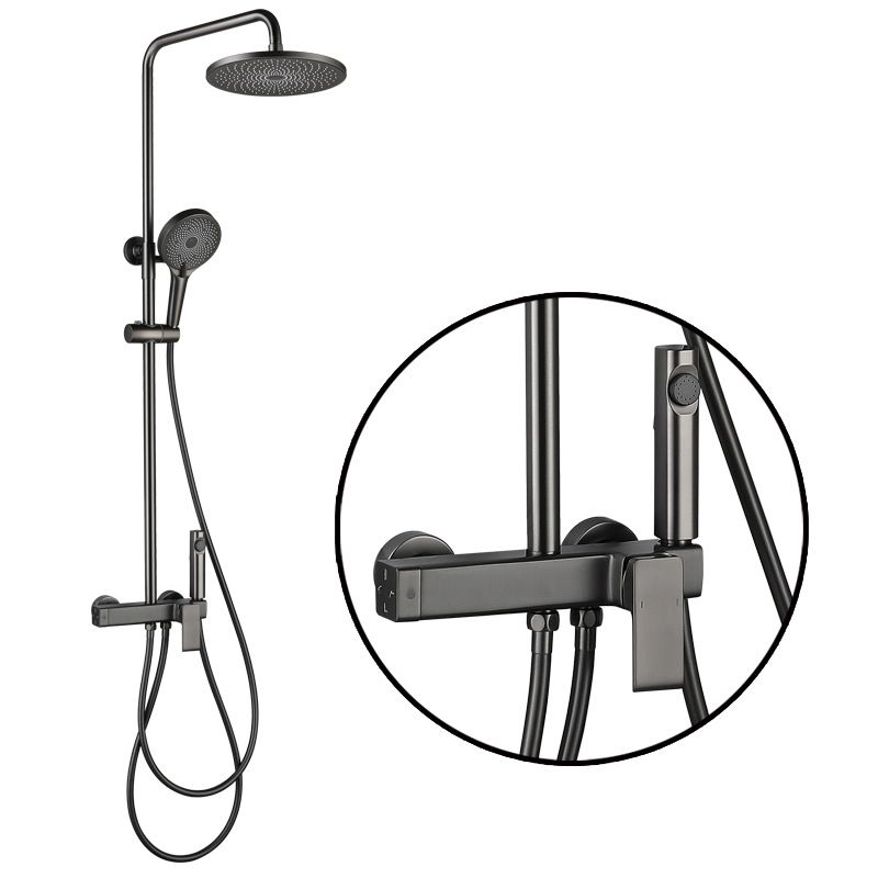 Modern Shower Head Combo Brass Adjustable Shower Head Wall Mounted Shower Set Clearhalo 'Bathroom Remodel & Bathroom Fixtures' 'Home Improvement' 'home_improvement' 'home_improvement_shower_faucets' 'Shower Faucets & Systems' 'shower_faucets' 'Showers & Bathtubs Plumbing' 'Showers & Bathtubs' 1200x1200_8d18a511-558a-4c89-8a0f-58fbe5d0f626