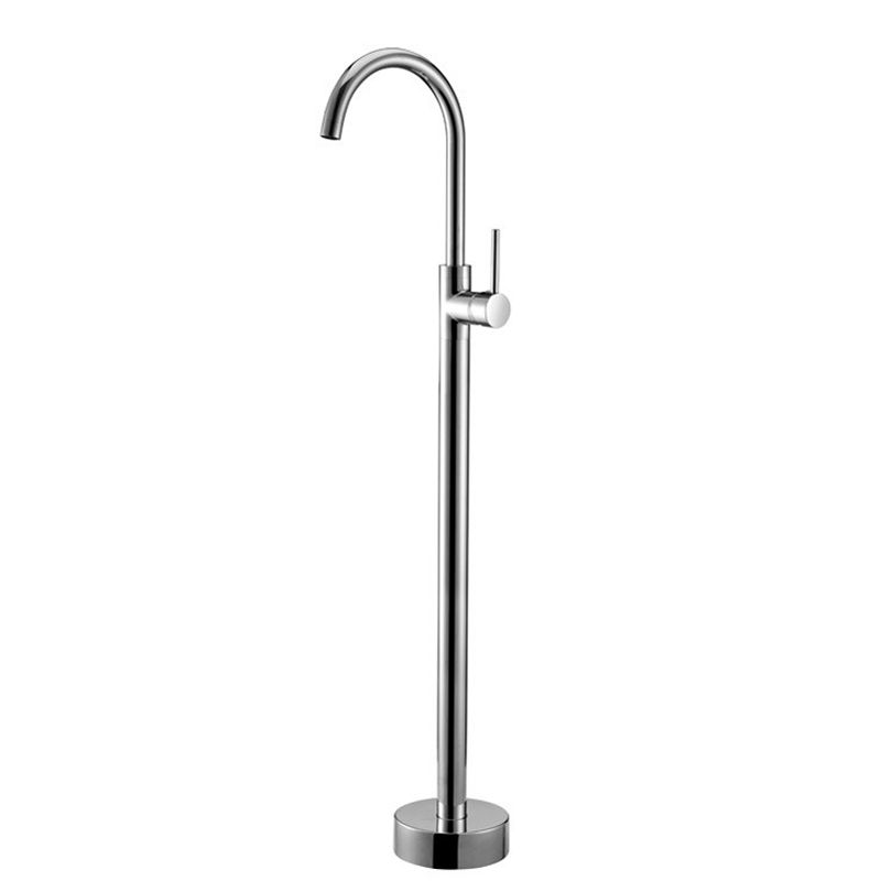 Floor Mounted Metal Freestanding Tub Filler One Handle Freestanding Tub Filler Trim Clearhalo 'Bathroom Remodel & Bathroom Fixtures' 'Bathtub Faucets' 'bathtub_faucets' 'Home Improvement' 'home_improvement' 'home_improvement_bathtub_faucets' 1200x1200_8d20288b-1e40-49d5-a11f-d14b84acd9d1