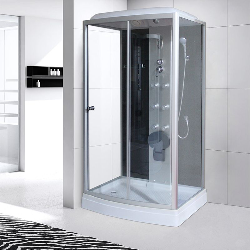 Corner Framed Shower Stall Single Sliding Tempered Glass Shower Stall Clearhalo 'Bathroom Remodel & Bathroom Fixtures' 'Home Improvement' 'home_improvement' 'home_improvement_shower_stalls_enclosures' 'Shower Stalls & Enclosures' 'shower_stalls_enclosures' 'Showers & Bathtubs' 1200x1200_8d2c26df-c001-4f01-b580-36aeee9eafef
