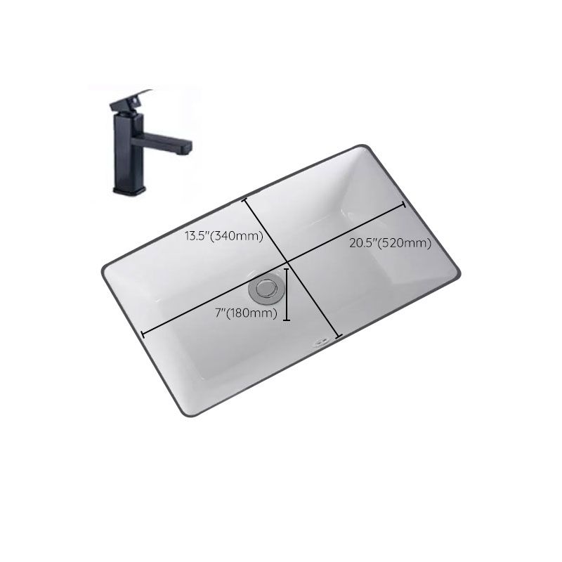 Traditional Undermount Vanity Sink Porcelain Rectangular with Pop-Up Drain Vessel Sink Clearhalo 'Bathroom Remodel & Bathroom Fixtures' 'Bathroom Sinks & Faucet Components' 'Bathroom Sinks' 'bathroom_sink' 'Home Improvement' 'home_improvement' 'home_improvement_bathroom_sink' 1200x1200_8d2dc083-3237-48c2-8110-16228d1202b0