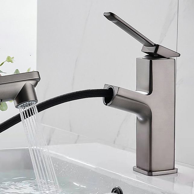 Modern Brass Sink Faucet Centerset Bathroom Faucet with Water Hose Clearhalo 'Bathroom Remodel & Bathroom Fixtures' 'Bathroom Sink Faucets' 'Bathroom Sinks & Faucet Components' 'bathroom_sink_faucets' 'Home Improvement' 'home_improvement' 'home_improvement_bathroom_sink_faucets' 1200x1200_8d2f1d4a-61a8-4392-aeb4-425cee3fd21e