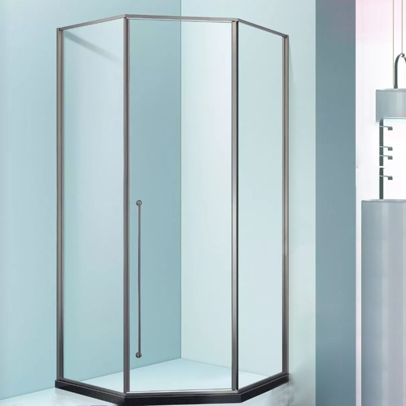 Framed Tempered Shower Bath Door Transparent Bi-Fold Shower Door Clearhalo 'Bathroom Remodel & Bathroom Fixtures' 'Home Improvement' 'home_improvement' 'home_improvement_shower_tub_doors' 'Shower and Tub Doors' 'shower_tub_doors' 'Showers & Bathtubs' 1200x1200_8d37f3f9-3ab5-4e91-b9ed-117d77fdac5a