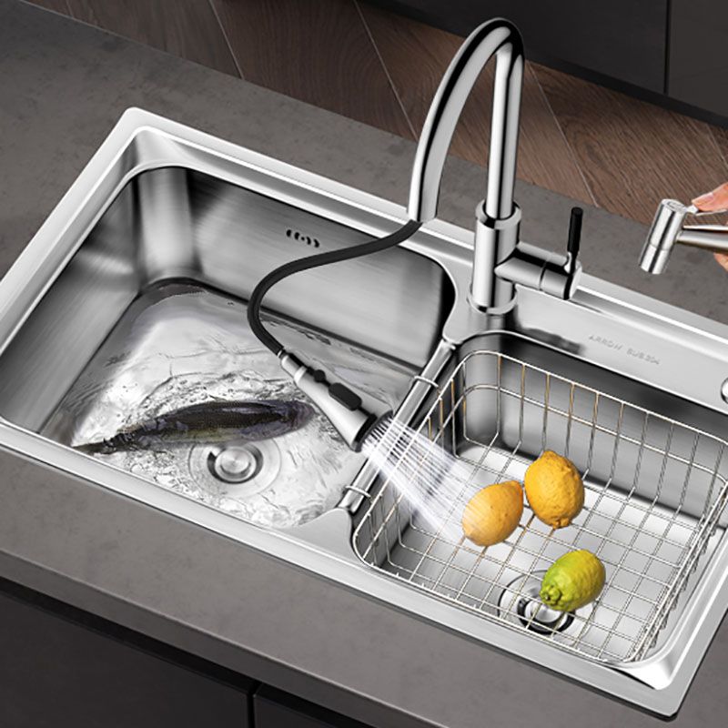 Stainless Steel Kitchen Sink Double Basin Sink with Drain Assembly Clearhalo 'Home Improvement' 'home_improvement' 'home_improvement_kitchen_sinks' 'Kitchen Remodel & Kitchen Fixtures' 'Kitchen Sinks & Faucet Components' 'Kitchen Sinks' 'kitchen_sinks' 1200x1200_8d392ef4-753a-4052-9747-fd284e32b1a5