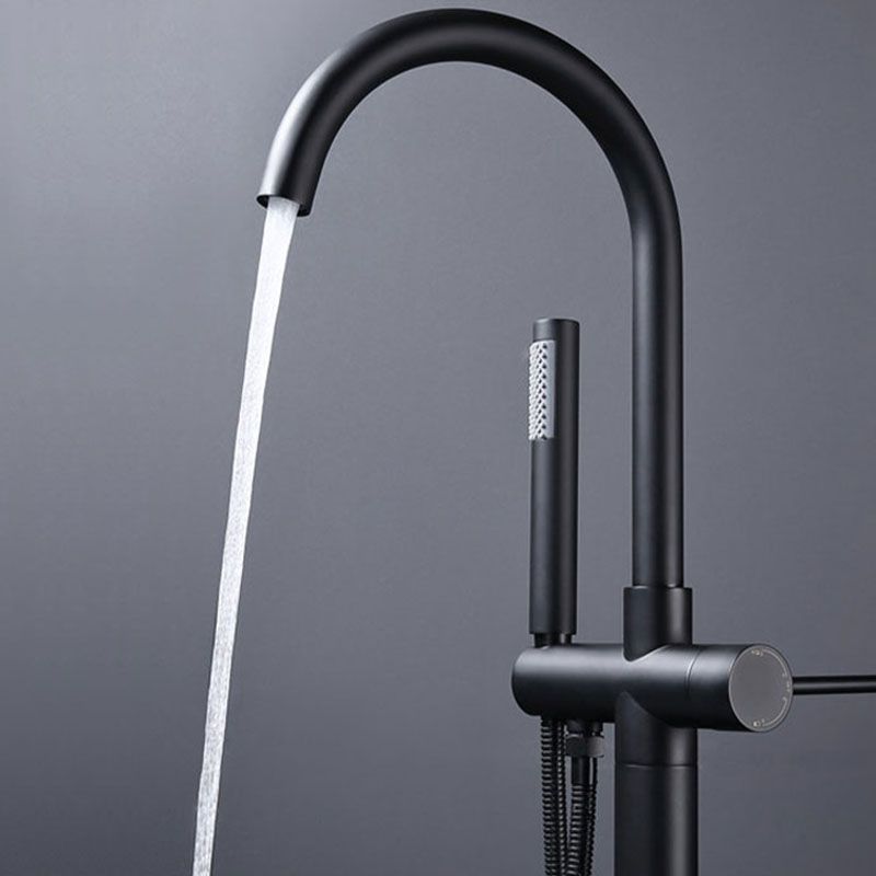 Brass Freestanding Tub Filler with Water Inlet Pipe Floor Mounted Bathroom Faucet Clearhalo 'Bathroom Remodel & Bathroom Fixtures' 'Bathtub Faucets' 'bathtub_faucets' 'Home Improvement' 'home_improvement' 'home_improvement_bathtub_faucets' 1200x1200_8d3c42df-f95f-4f6d-92c4-739ee5a1a345